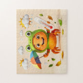 Weather Crab Measuring Climate With Rainbow Umbrel ジグソーパズル (縦)