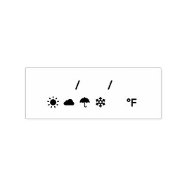 Weather, Temperature & Date - Fahrenheit ラバースタンプ