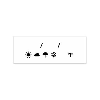 Weather, Temperature & Date - Fahrenheit ラバースタンプ