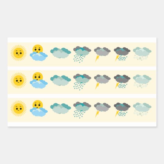 Weather Tracker Journalのステッカーシート 長方形シール (正面)