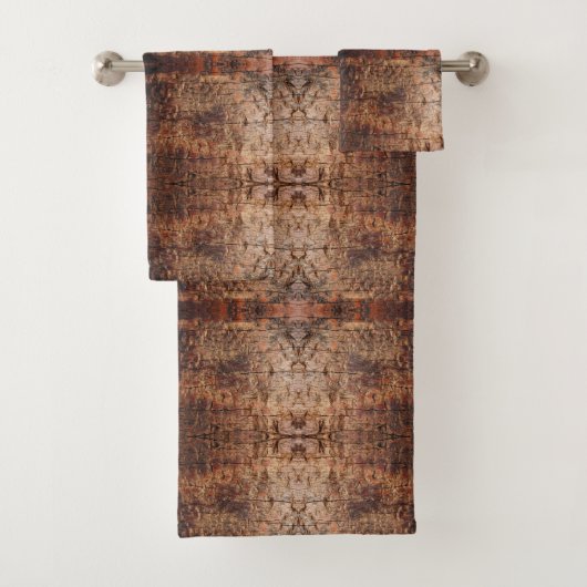 Weathered Aged Wood Photo Closeup Pattern Design バスタオルセット (インサイチュ)