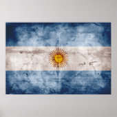 Weathered Argentina Flag ポスター (正面)