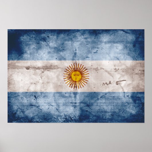 Weathered Argentina Flag ポスター (正面)