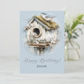 Weathered Birdhouse and Bird Happy Birthday | (スタンド正面)
