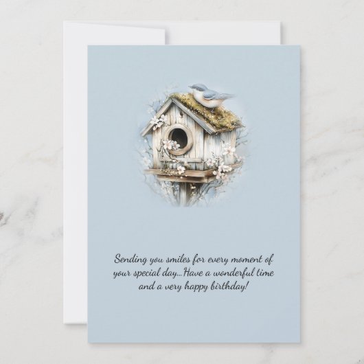 Weathered Birdhouse and Bird Happy Birthday | (裏面)