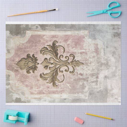 Weathered Bronze Demask Light Dusty Background 薄葉紙 (クラフト)