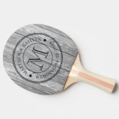 Weathered Dark Gray Wooden Wedding Monogram 卓球ラケット (横)