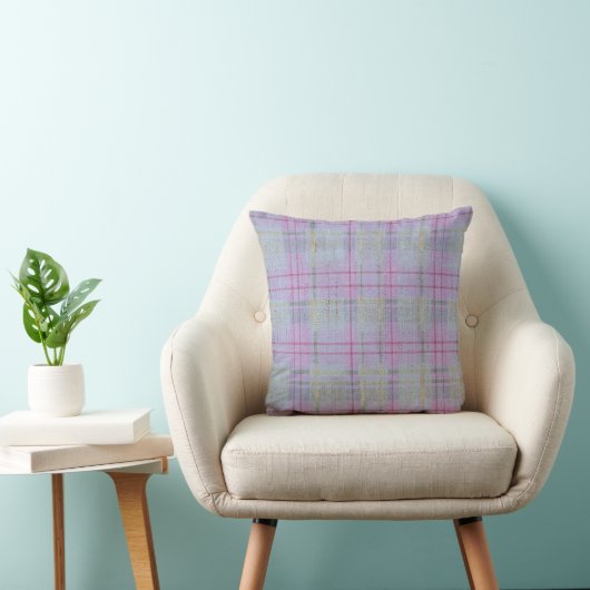  Weathered Lavender Plaid  クッション (椅子)