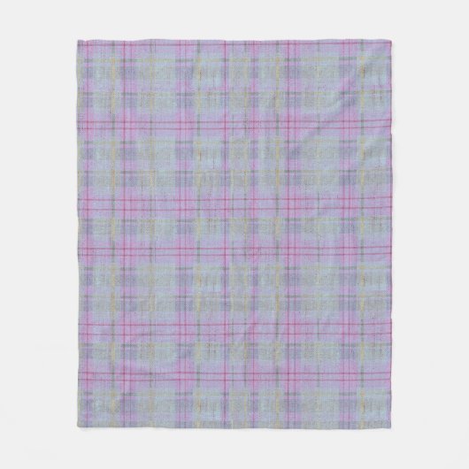 Weathered Lavender Plaid  フリースブランケット (正面)