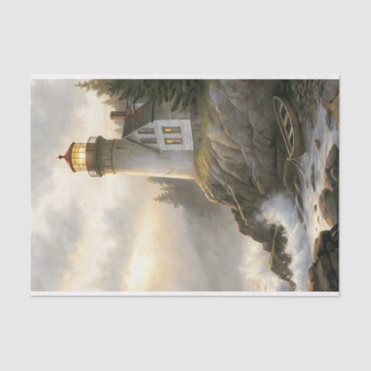 Weathered Lighthouse At Dusk Decoupage 薄葉紙 (正面)