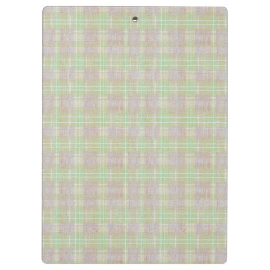Weathered Neutral Sage Plaid クリップボード (裏面)