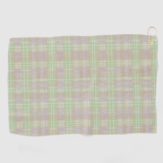 Weathered Neutral Sage Plaid ゴルフタオル (横)