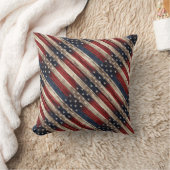 Weathered Stars & Stripes Wood Flag クッション (ブランケット)