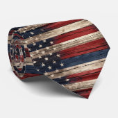 Weathered Stars & Stripes Wood Flag ネクタイ (ロール)