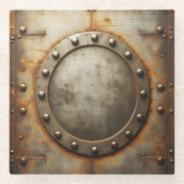 weathered steel, metal look  ガラスコースター