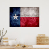 Weathered Vintage Texas State Flag ポスター (キッチン)