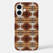 Weathered Wood Planks Diamond Pattern Mixed Media Case-Mate iPhoneケース (裏面)