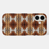 Weathered Wood Planks Diamond Pattern Mixed Media Case-Mate iPhoneケース (裏面 (横))