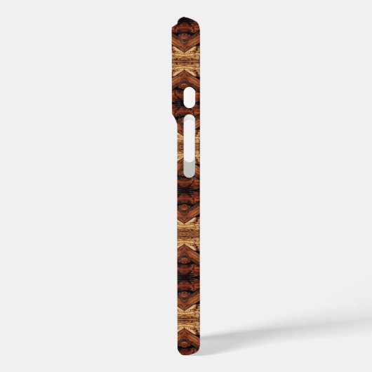 Weathered Wood Planks Diamond Pattern Mixed Media Case-Mate iPhoneケース (裏面 / 左)