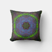 Weave Mandala Green Purple and Blue クッション (正面)