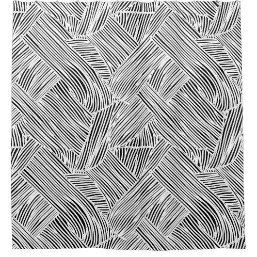 Weave Pattern Design Art  シャワーカーテン (正面)