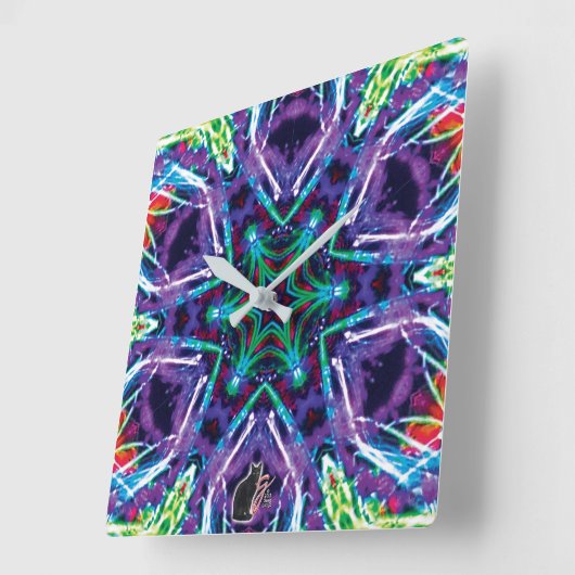 Weaver Kaleidoscope スクエア壁時計 (傾斜)