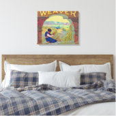 Weaver Orange LabelPiru(カリフォルニア州) キャンバスプリント (インサイチュ (寝室))