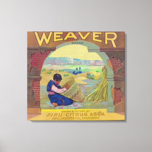 Weaver Orange LabelPiru(カリフォルニア州) キャンバスプリント (正面)