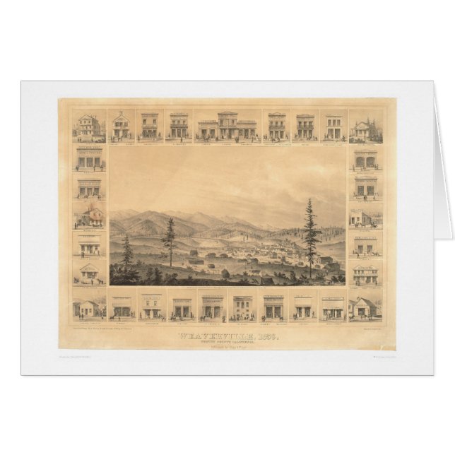 WeavervilleのCA.のパノラマ式の地図1856年(1846A) (正面横)