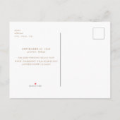 Webサイシンプルト付き結婚の写真の日付を保存 案内ポストカード (裏面)