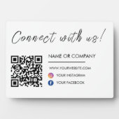 Webサイトに接続Qrコードソーシャルメディアホワイト フォトプラーク (正面)