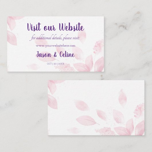 Webサイトのカー結婚ドにアクセス プレイスカード (正面/裏面)