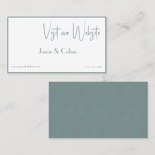 Webサイトのカー結婚ドにアクセス プレイスカード (正面/裏面)