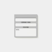 Webサイトのパスワード投稿ノート(灰色) ポストイット (正面)