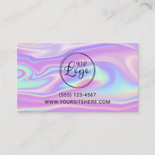 WebサイトのロゴURL Purple Mint Irdescent 名刺 (正面)