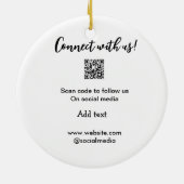 Webサイトの電子メールを追加するQRコードをスキャンして接続 セラミックオーナメント (裏面)