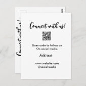 Webサイトの電子メールを追加するQRコードをスキャンして接続 ポストカード (正面/裏面)