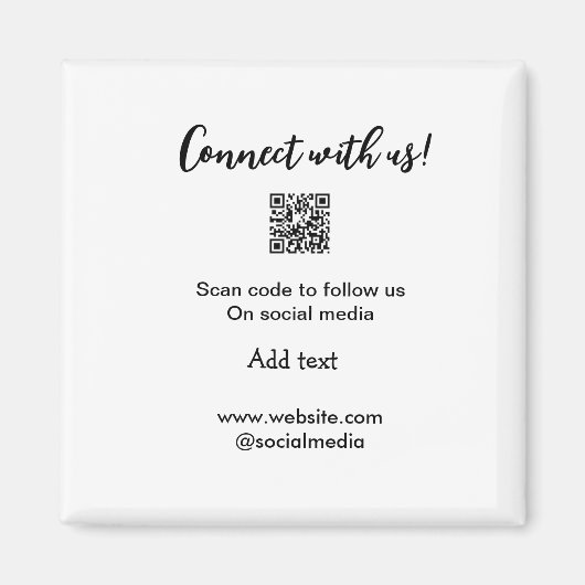 Webサイトの電子メールを追加するQRコードをスキャンして接続 マグネット (正面)