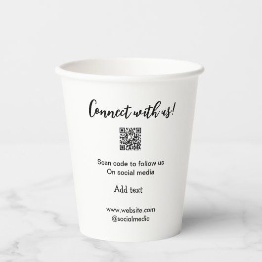 Webサイトの電子メールを追加するQRコードをスキャンして接続 紙コップ (正面)