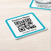 WebサイトのURLを追加してQRコードを瞬時に作成 スクエアペーパーコースター (アングル)