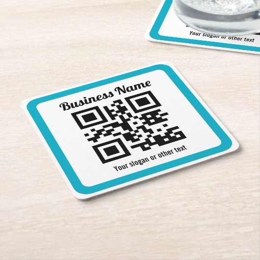 WebサイトのURLを追加してQRコードを瞬時に作成 スクエアペーパーコースター (アングル)