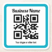 WebサイトのURLを追加してQRコードを瞬時に作成 スクエアペーパーコースター (正面)