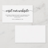 Webサイトへのアクセス結婚式招待状挿入カード エンクロージャーカード (正面/裏面)