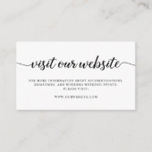 Webサイトへのアクセス結婚式招待状挿入カード エンクロージャーカード (正面)