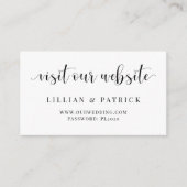 Webサイトへのアクセス結婚式招待状挿入カード エンクロージャーカード (正面)