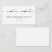 Webサイトへのアクセス結婚式招待状挿入カード エンクロージャーカード (正面/裏面)