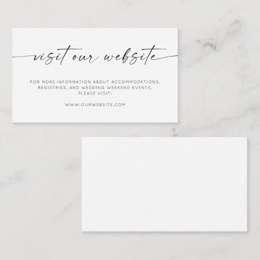 Webサイトへのアクセス結婚式招待状挿入カード エンクロージャーカード (正面/裏面)