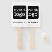 Webサイトまたはイベントでビジネスロゴまたは文字ロゴを追加 ハンドファン (正面&裏面)