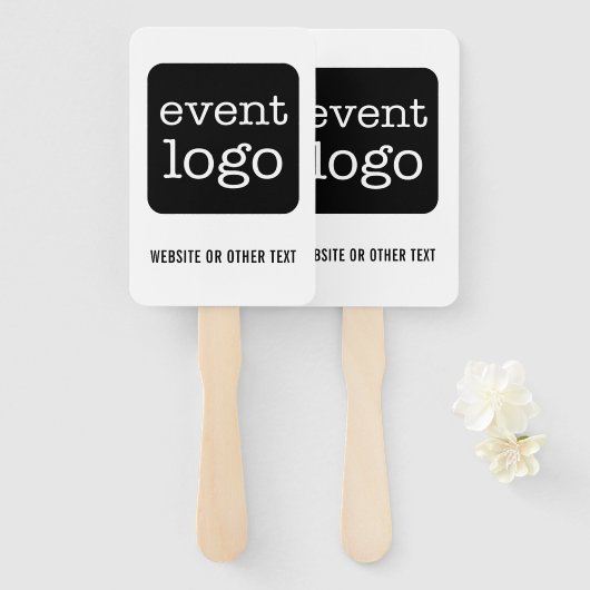 Webサイトまたはイベントでビジネスロゴまたは文字ロゴを追加 ハンドファン (正面&裏面)