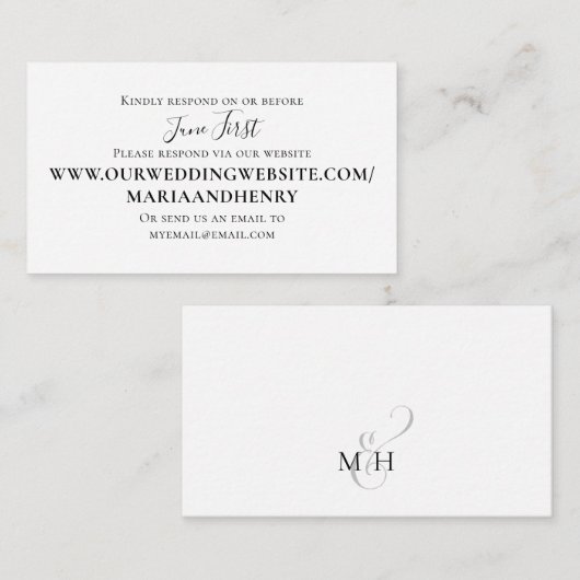 Webサイトを通じたミニマルな回答Budgetテンプレート エンクロージャーカード (正面/裏面)